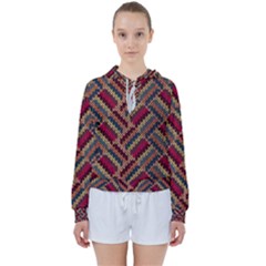 Geometric Knitting Women s Tie Up Sweat by goljakoff