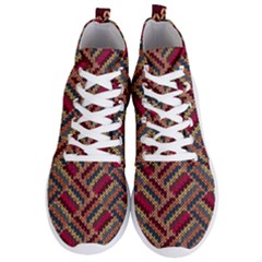 Geometric Knitting Men s Lightweight High Top Sneakers by goljakoff