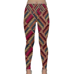 Geometric Knitting Lightweight Velour Classic Yoga Leggings by goljakoff