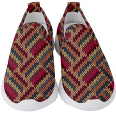 Geometric Knitting Kids  Slip On Sneakers by goljakoff