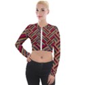 Geometric knitting Long Sleeve Cropped Velvet Jacket View1