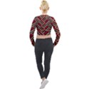 Geometric knitting Long Sleeve Cropped Velvet Jacket View2