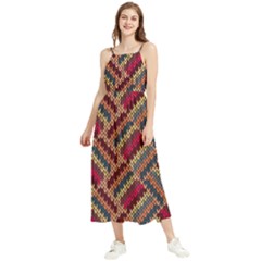 Geometric Knitting Boho Sleeveless Summer Dress by goljakoff