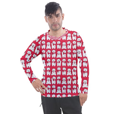 Cute Winter Bear Men s Pique Long Sleeve Tee by designsbymallika