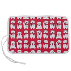 Cute Winter Bear Pen Storage Case (m) by designsbymallika