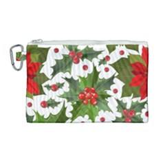 Christmas Berries Canvas Cosmetic Bag (large) by goljakoff