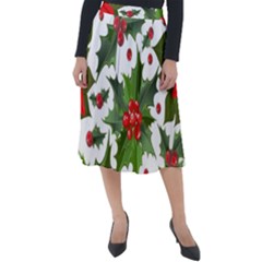 Christmas Berries Classic Velour Midi Skirt  by goljakoff