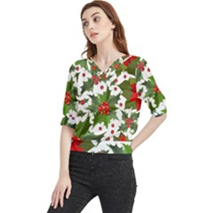 Christmas Berries Quarter Sleeve Blouse