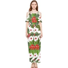 Christmas Berries Draped Sleeveless Chiffon Jumpsuit by goljakoff