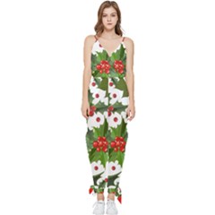 Christmas Berries Sleeveless Tie Ankle Jumpsuit by goljakoff