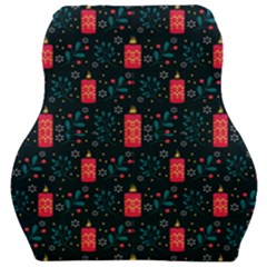 Christmas Candles Car Seat Velour Cushion  by designsbymallika