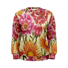 Retro Flowers Women s Sweatshirt by goljakoff