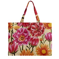 Retro Flowers Zipper Mini Tote Bag by goljakoff