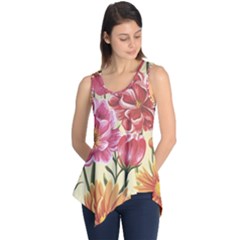 Retro Flowers Sleeveless Tunic by goljakoff