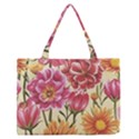 Retro flowers Zipper Medium Tote Bag View1