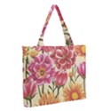 Retro flowers Zipper Medium Tote Bag View2