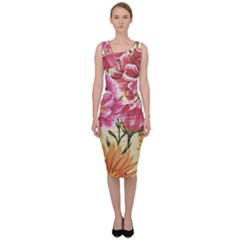 Retro Flowers Sleeveless Pencil Dress by goljakoff