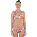 Retro flowers Cross Back Hipster Bikini Set View1