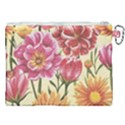 Retro flowers Canvas Cosmetic Bag (XXL) View2