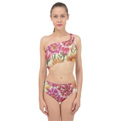 Retro Flowers Spliced Up Two Piece Swimsuit by goljakoff