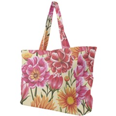 Retro Flowers Simple Shoulder Bag by goljakoff