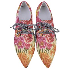 Retro Flowers Pointed Oxford Shoes by goljakoff