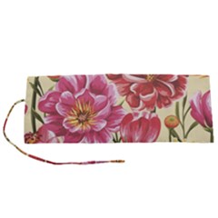 Retro Flowers Roll Up Canvas Pencil Holder (s) by goljakoff