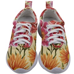 Retro Flowers Kids Athletic Shoes by goljakoff