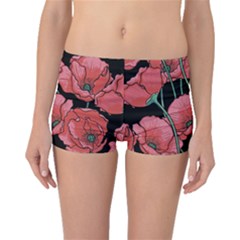 Red Flowers Boyleg Bikini Bottoms by goljakoff