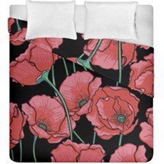 Red Flowers Duvet Cover Double Side (king Size) by goljakoff