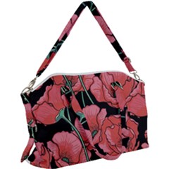 Red Flowers Canvas Crossbody Bag by goljakoff