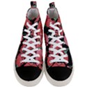 Red flowers Men s Mid-Top Canvas Sneakers View1