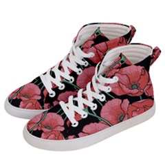 Red Flowers Men s Hi-top Skate Sneakers by goljakoff