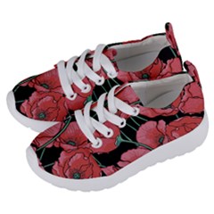 Red Flowers Kids  Lightweight Sports Shoes by goljakoff