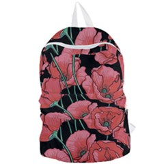 Red Flowers Foldable Lightweight Backpack by goljakoff