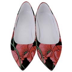 Red Flowers Women s Low Heels by goljakoff