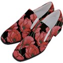 Red flowers Women Slip On Heel Loafers View2