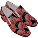 Red flowers Women Slip On Heel Loafers View3