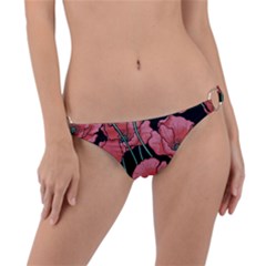 Red Flowers Ring Detail Bikini Bottom by goljakoff