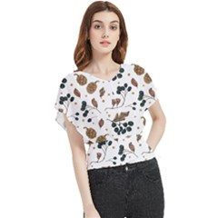 Pine Cones Love Butterfly Chiffon Blouse