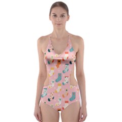 Socks Love Cut-out One Piece Swimsuit by designsbymallika