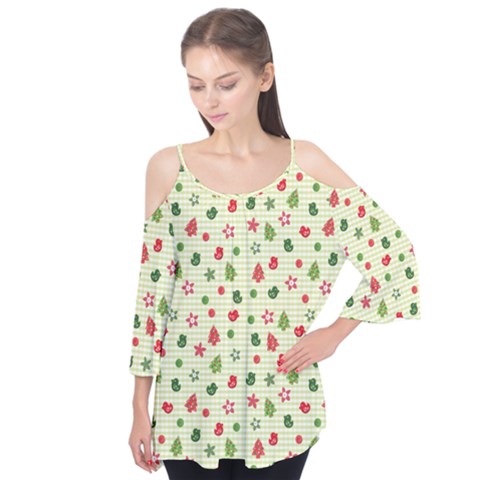 Cute Christmas Pattern Flutter Tees by designsbymallika