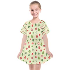 Cute Christmas Pattern Kids  Smock Dress