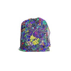 Vibrant Abstract Floral/rainbow Color Drawstring Pouch (small) by dressshop