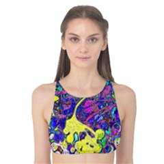 Vibrant Abstract Floral/rainbow Color Tank Bikini Top by dressshop