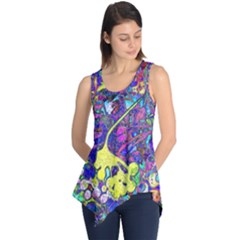 Vibrant Abstract Floral/rainbow Color Sleeveless Tunic by dressshop