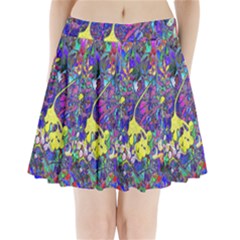 Vibrant Abstract Floral/rainbow Color Pleated Mini Skirt by dressshop