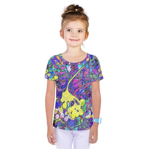 Vibrant Abstract Floral/rainbow Color Kids  One Piece Tee by dressshop