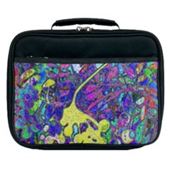 Vibrant Abstract Floral/rainbow Color Lunch Bag by dressshop