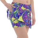 vibrant abstract floral/rainbow color Tennis Skorts View3